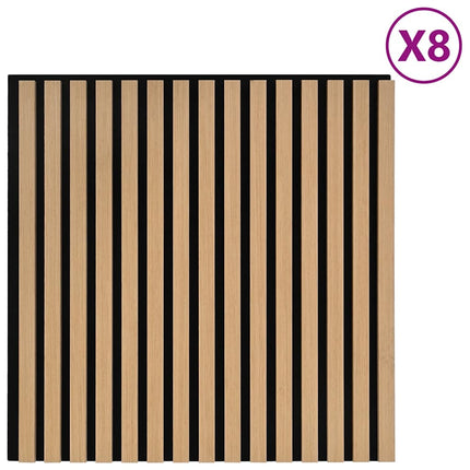 Akustikwandpaneele, 8 Stück, 60 mm Lamellen