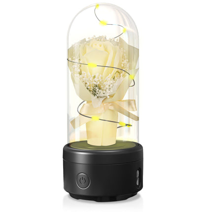 Gift Rose Luminous Night Light Ornament In Glass Cover