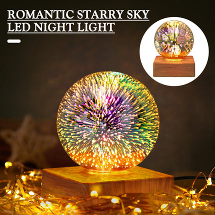 USB 3D Firework Crystals Ball Night Light