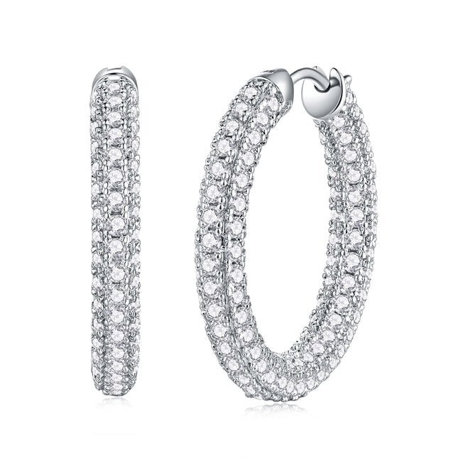 Sunset - Silver And Platinum-plated Stud Earrings