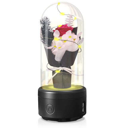 Gift Rose Luminous Night Light Ornament In Glass Cover