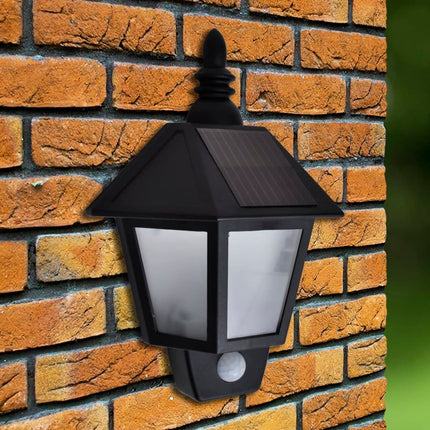 Solar wall light with motion sensor