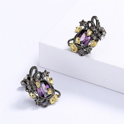 Retro Light Amethyst Earrings