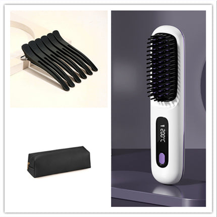2 In 1 Straight Hair Comb Wireless Hair Straightener Brush