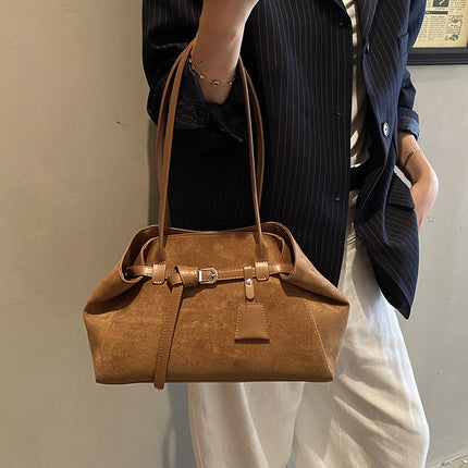 Retro Frosted Suede Shoulder Bag