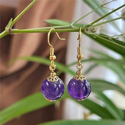 Amethyst Earrings Light Agate