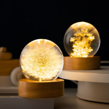Luminous 3D Dandelion Crystal Ball Beech