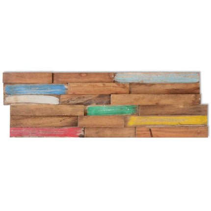 Wandpaneele, 10 Stück, 1,03 m², massives Teakholz