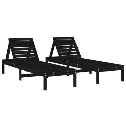 Sonnenliegen, 2-teilig, 199,5x, massives Kiefernholz