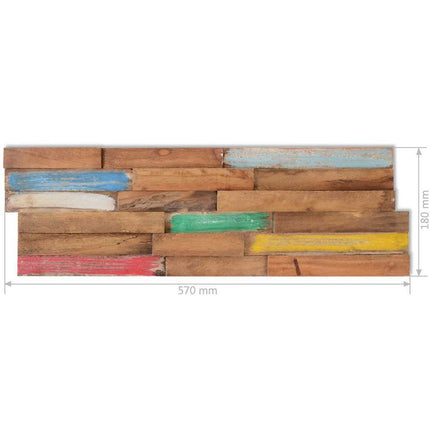Wandpaneele, 10 Stück, 1,03 m², massives Teakholz