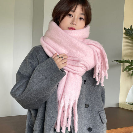 Solid Color Macaron Color Gentle Thick Warm Scarf