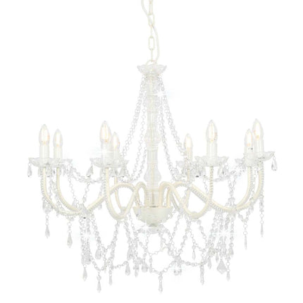 chandelier with beads, 8 x E14 sockets