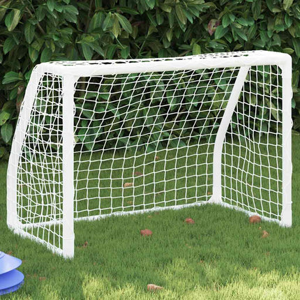 Fußballtore für Kinder, 2-teilig mit Ball, weiß, 64 x 35 x 48 cm, Metall