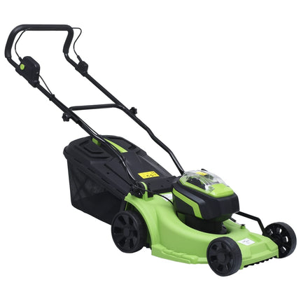 Cordless Lawn Mower with two 20V 2000 mAh Li-Ion battery packs
