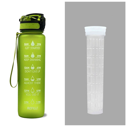 Time Marker Bounce Cover Motivational Water Bottle