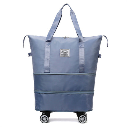 New Universal Wheel Travel Women Bag With Double-layer