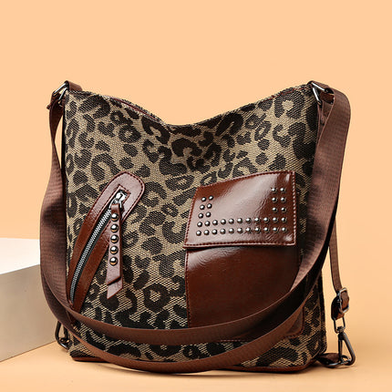 Houndstooth Leopard Shoulder Bags